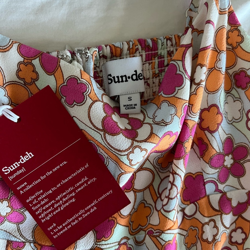 Aritzia JACKSON Sorbet Orange Floral Dress - Picture 4 of 5